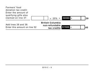 Form 5010-C (BC428) British Columbia Tax (Large Print) - Canada, Page 6