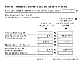 Form 5010-C (BC428) British Columbia Tax (Large Print) - Canada, Page 7