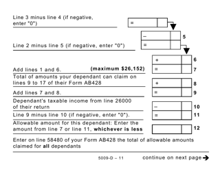 Form 5009-D Worksheet AB428 Alberta (Large Print) - Canada, Page 11