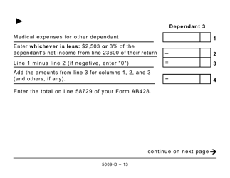 Form 5009-D Worksheet AB428 Alberta (Large Print) - Canada, Page 13