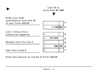 Form 5009-D Worksheet AB428 Alberta (Large Print) - Canada, Page 17