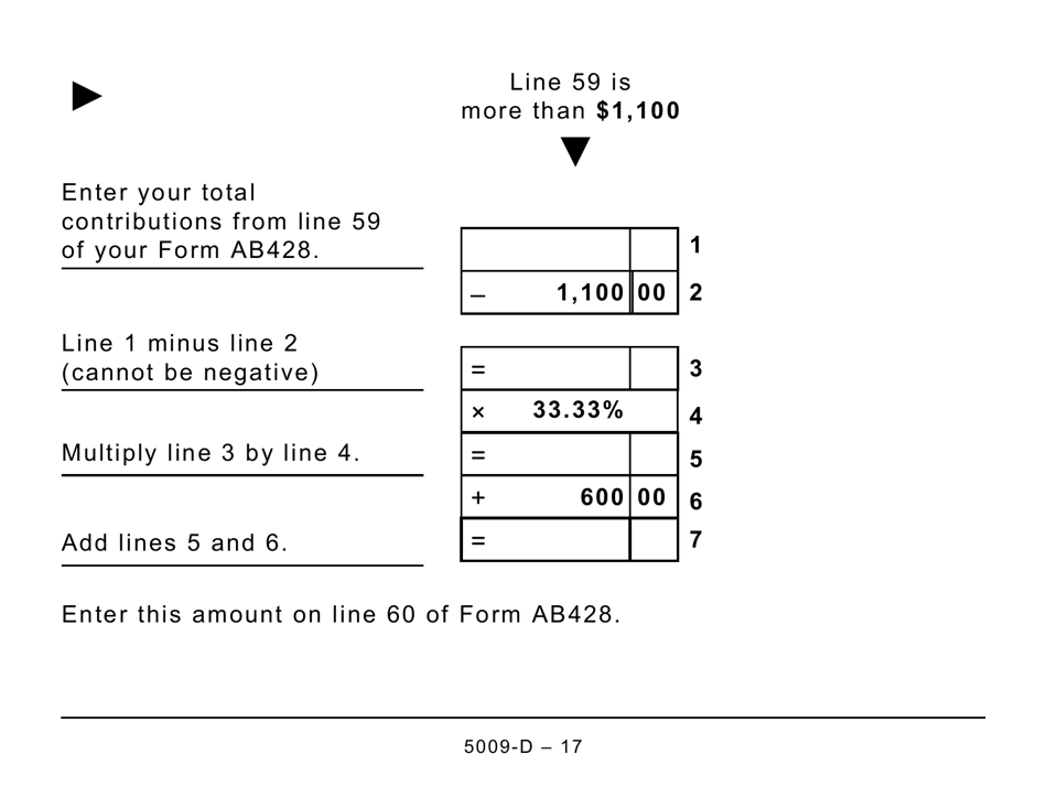 Form 5009-D Worksheet AB428 Alberta (Large Print) - Canada, Page 17