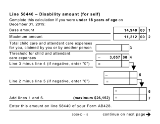 Form 5009-D Worksheet AB428 Alberta (Large Print) - Canada, Page 9