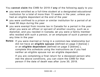 Form 5000-S6 Schedule 6 Canada Workers Benefit (Large Print) - Canada, Page 2