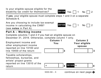 Form 5000-S6 Schedule 6 Canada Workers Benefit (Large Print) - Canada, Page 5