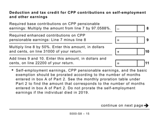 Form 5000-S8 Schedule 8 Canada Pension Plan Contributions and Overpayment (Large Print) - Canada, Page 15