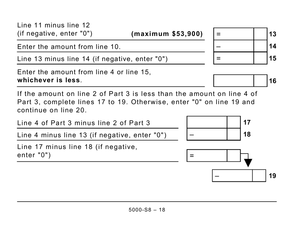 Form 5000-S8 Schedule 8 Canada Pension Plan Contributions and Overpayment (Large Print) - Canada, Page 18