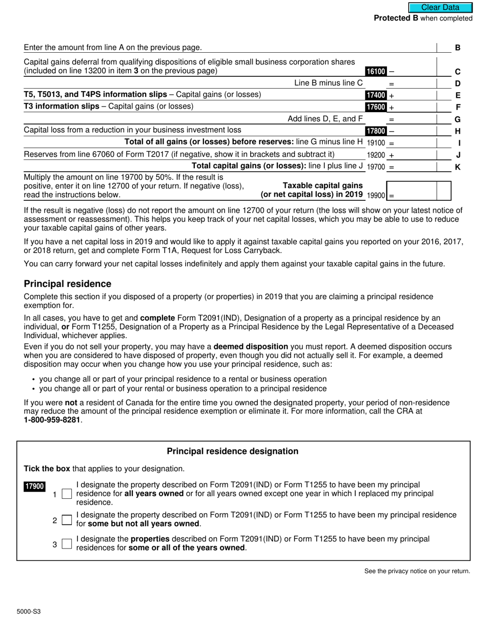 Form 5000-S3 Schedule 3 - 2019 - Fill Out, Sign Online and Download ...