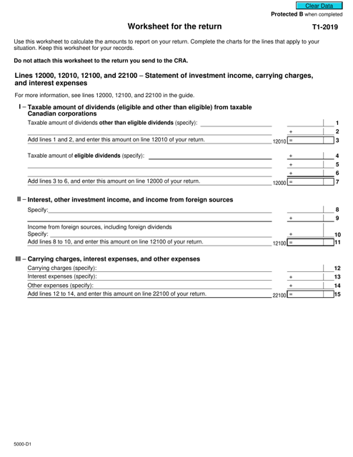 Form 5000-D1 2019 Printable Pdf