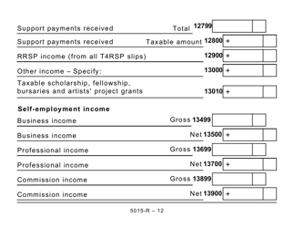 Form 5015-R Income Tax and Benefit Return - Alberta, Manitoba, Saskatchewan (Large Print) - Canada, Page 12