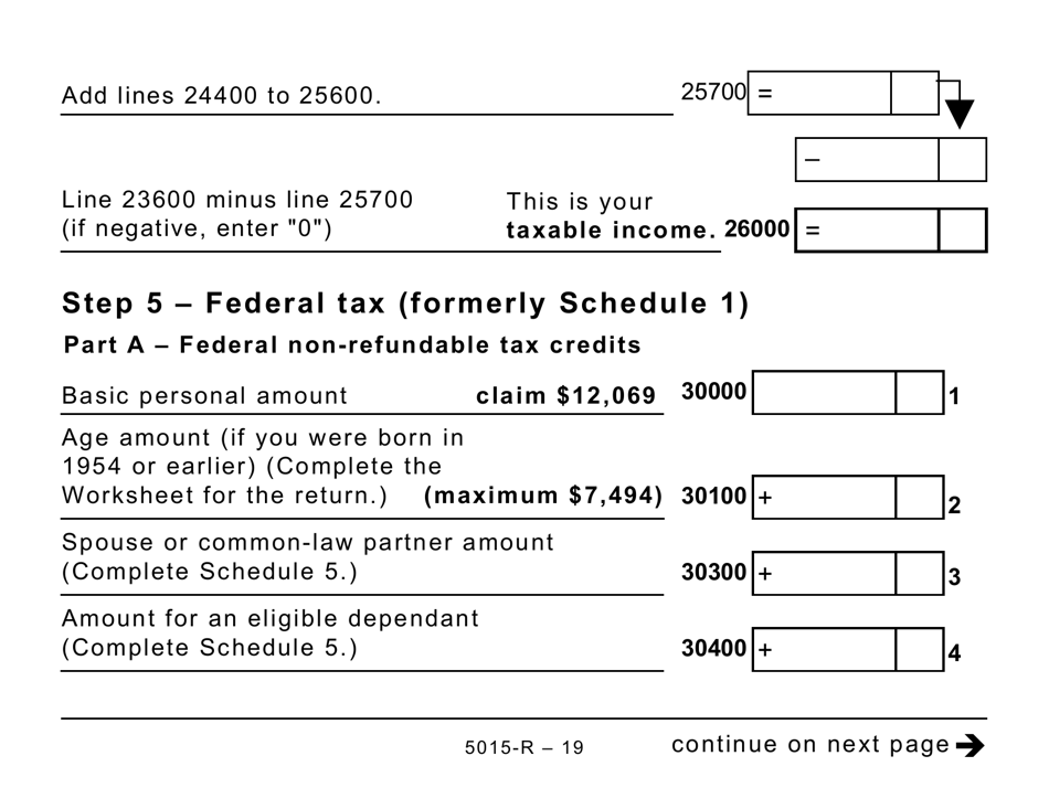 Form 5015-R Income Tax and Benefit Return - Alberta, Manitoba, Saskatchewan (Large Print) - Canada, Page 19