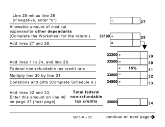 Form 5015-R Income Tax and Benefit Return - Alberta, Manitoba, Saskatchewan (Large Print) - Canada, Page 23