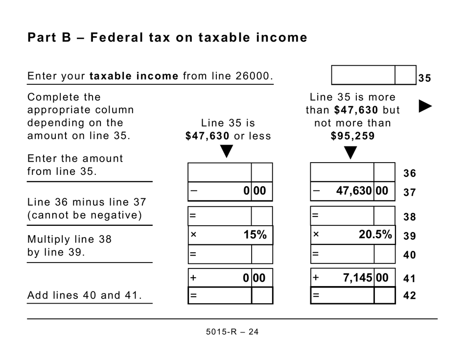 Form 5015-R Income Tax and Benefit Return - Alberta, Manitoba, Saskatchewan (Large Print) - Canada, Page 24