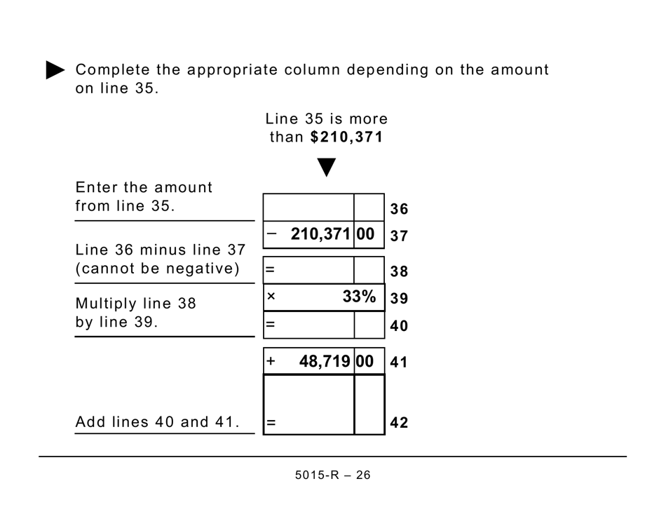 Form 5015-R Income Tax and Benefit Return - Alberta, Manitoba, Saskatchewan (Large Print) - Canada, Page 26