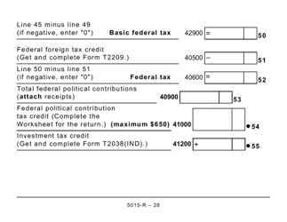 Form 5015-R Income Tax and Benefit Return - Alberta, Manitoba, Saskatchewan (Large Print) - Canada, Page 28