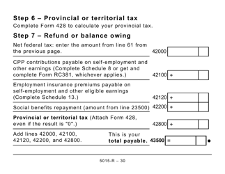 Form 5015-R Income Tax and Benefit Return - Alberta, Manitoba, Saskatchewan (Large Print) - Canada, Page 30
