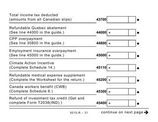Form 5015-R Income Tax and Benefit Return - Alberta, Manitoba, Saskatchewan (Large Print) - Canada, Page 31