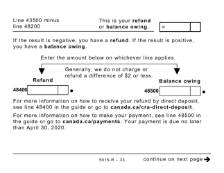 Form 5015-R Income Tax and Benefit Return - Alberta, Manitoba, Saskatchewan (Large Print) - Canada, Page 33