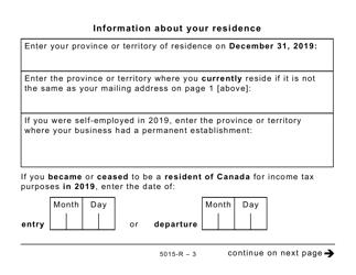 Form 5015-R Income Tax and Benefit Return - Alberta, Manitoba, Saskatchewan (Large Print) - Canada, Page 3
