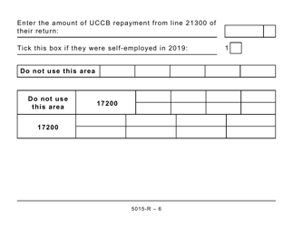 Form 5015-R Income Tax and Benefit Return - Alberta, Manitoba, Saskatchewan (Large Print) - Canada, Page 6