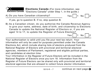 Form 5015-R Income Tax and Benefit Return - Alberta, Manitoba, Saskatchewan (Large Print) - Canada, Page 7