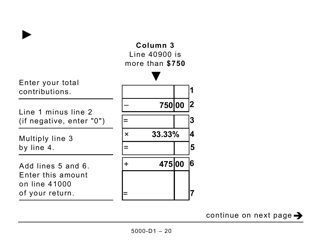 Form 5000-D1 Worksheet for the Return (Large Print) - Canada, Page 20