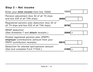 Form 5000-R Income Tax and Benefit Return (Large Print) - Canada, Page 14