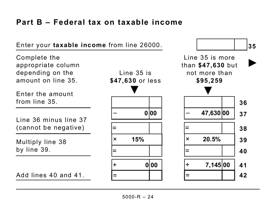 Form 5000-R Income Tax and Benefit Return (Large Print) - Canada, Page 24