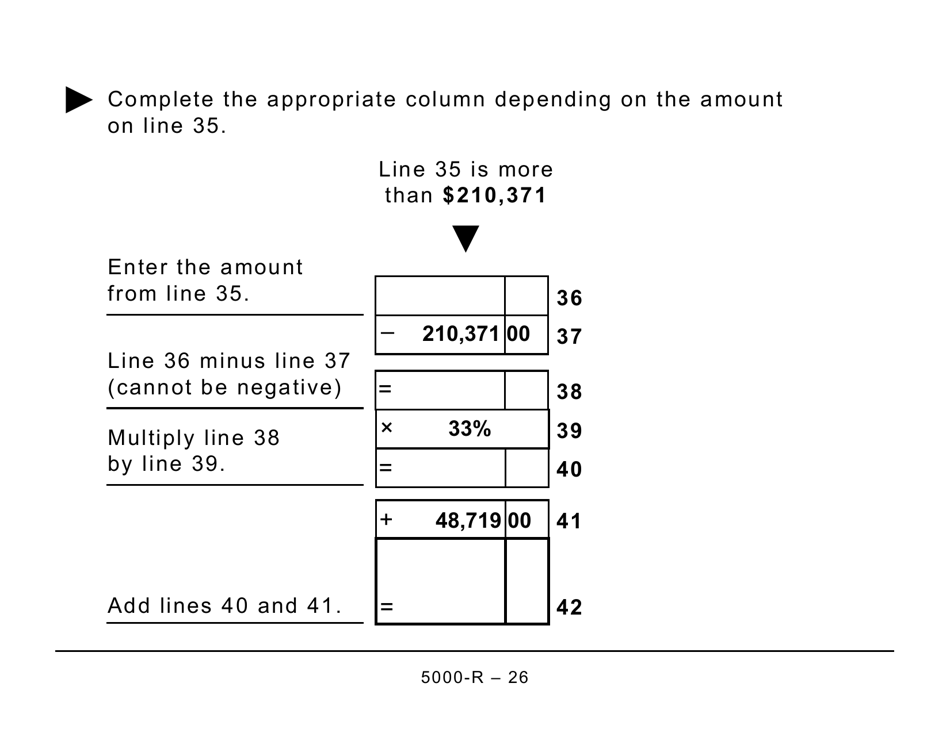 Form 5000-R Income Tax and Benefit Return (Large Print) - Canada, Page 26