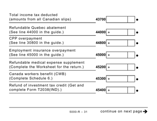 Form 5000-R Income Tax and Benefit Return (Large Print) - Canada, Page 31