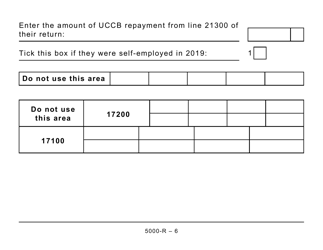 Form 5000-R Income Tax and Benefit Return (Large Print) - Canada, Page 6