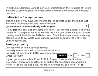Form 5000-R Income Tax and Benefit Return (Large Print) - Canada, Page 8