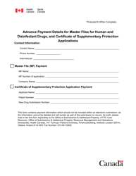 Document preview: Advance Payment Details for Master Files for Human and Disinfectant Drugs, and Certificate of Supplementary Protection Applications - Canada