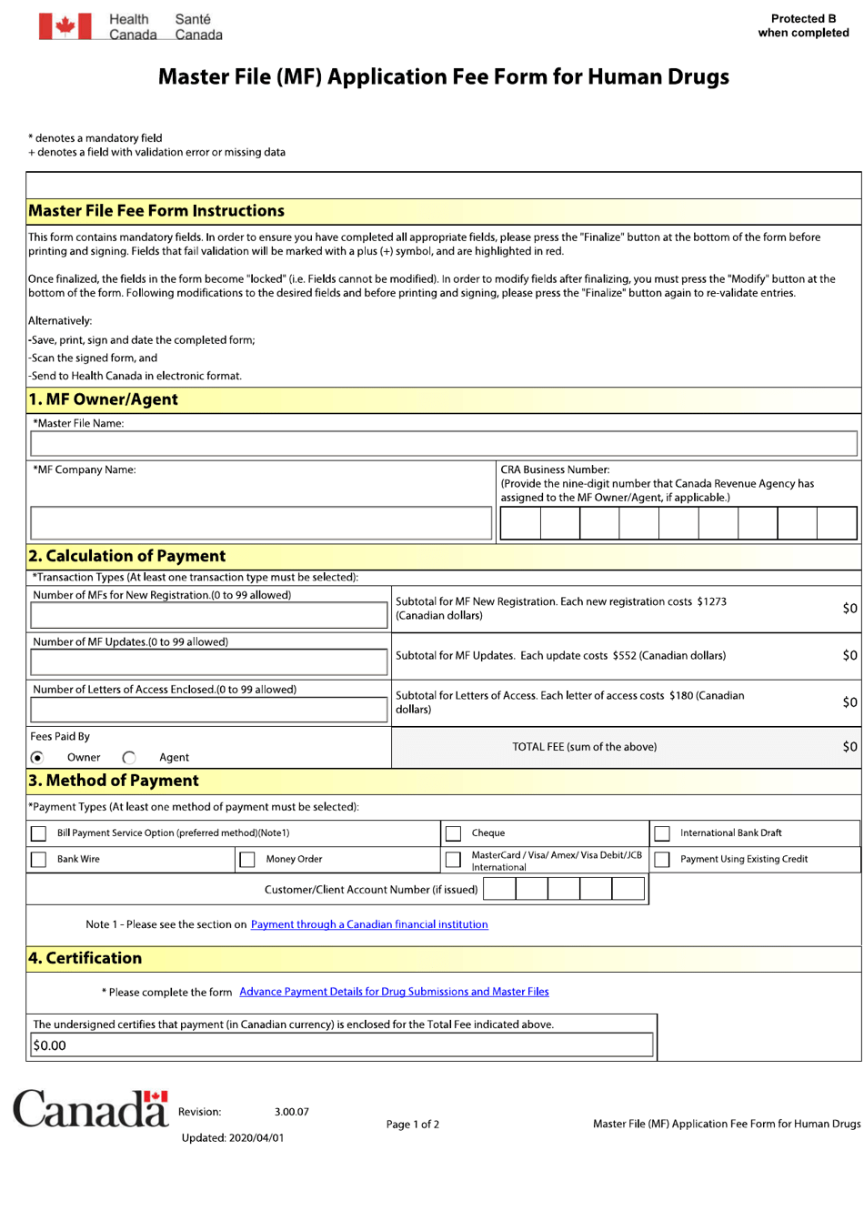 canada-master-file-mf-application-fee-form-for-human-drugs-download