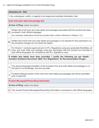 &quot;Labels and Packages Certification Form for Non-prescription Drugs&quot; - Canada, Page 5