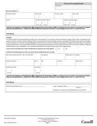 Form IRB/CISR665 Notice of Appeal - Residency Obligation Appeal - Canada, Page 2