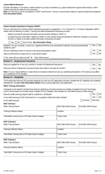 Form 89-1889E Application for Financial Assistance - Second Career (Sc) - Ontario, Canada, Page 2