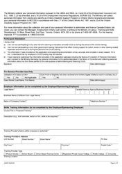 Form 2945E Canada-Ontario Job Grant (Cojg) Participant Registration - Ontario, Canada, Page 4