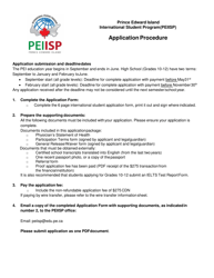 Document preview: International Student Program (Peiisp) Application Form - Prince Edward Island, Canada