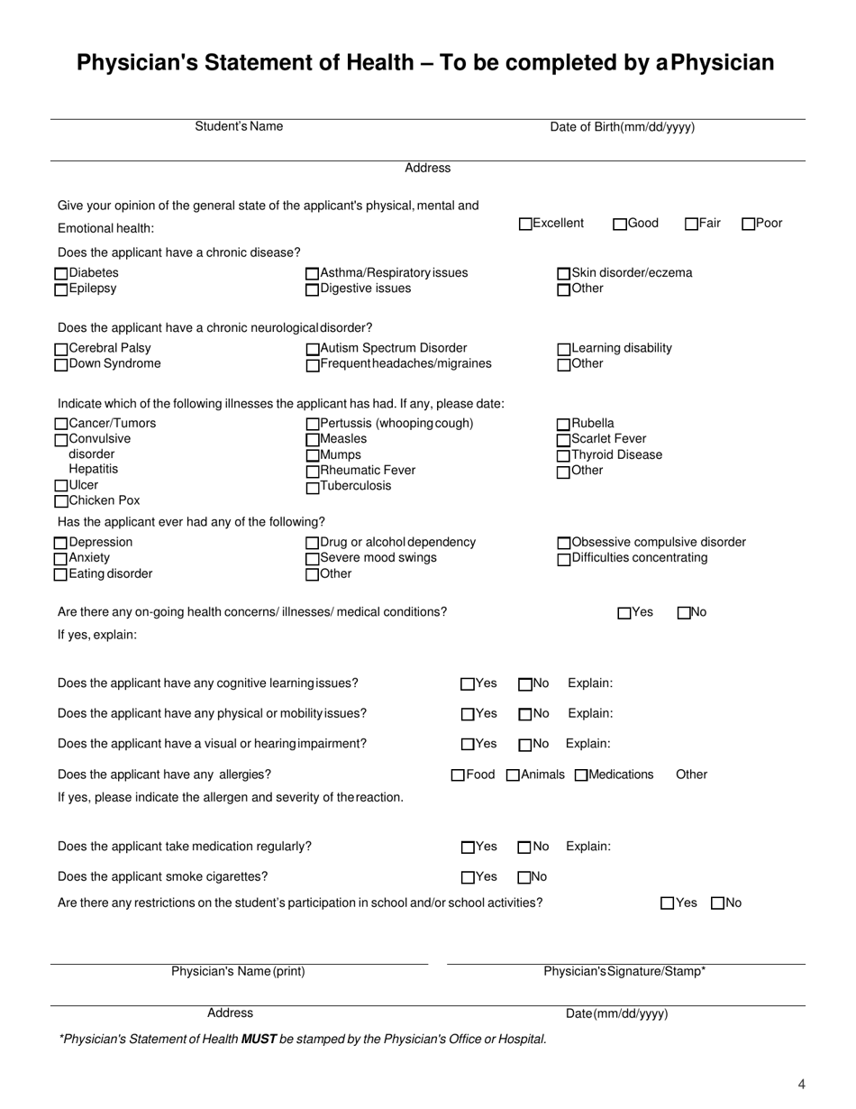 International Student Program (Peiisp) Application Form - Prince Edward Island, Canada, Page 4