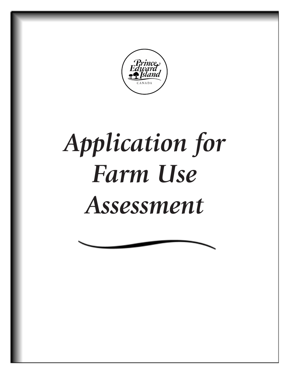 Form DPC-824 Application for Farm Use Assessment - Prince Edward Island, Canada, Page 1