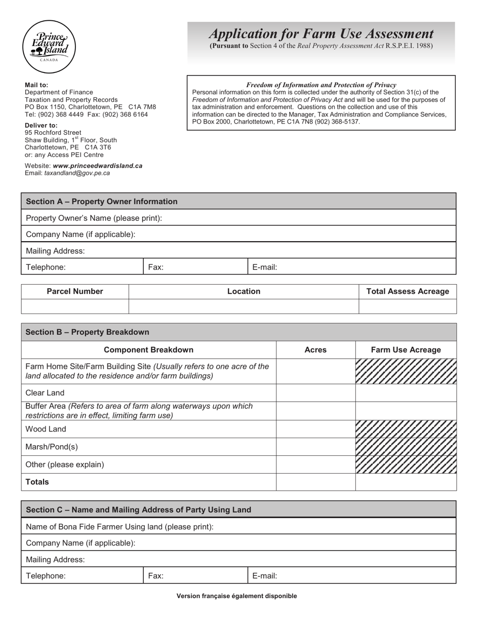 Form DPC-824 Application for Farm Use Assessment - Prince Edward Island, Canada, Page 3