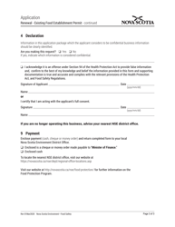 Renewal - Existing Food Establishment Permit Application - Nova Scotia, Canada, Page 3