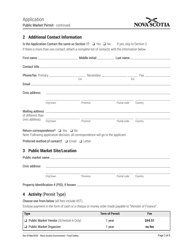 Public Market Permit Application - Nova Scotia, Canada, Page 2