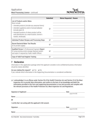 Meat Processing Licence Application - Nova Scotia, Canada, Page 5