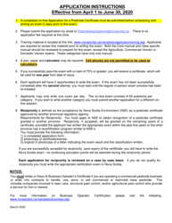 Document preview: Application for a Pesticide Certificate - Nova Scotia, Canada