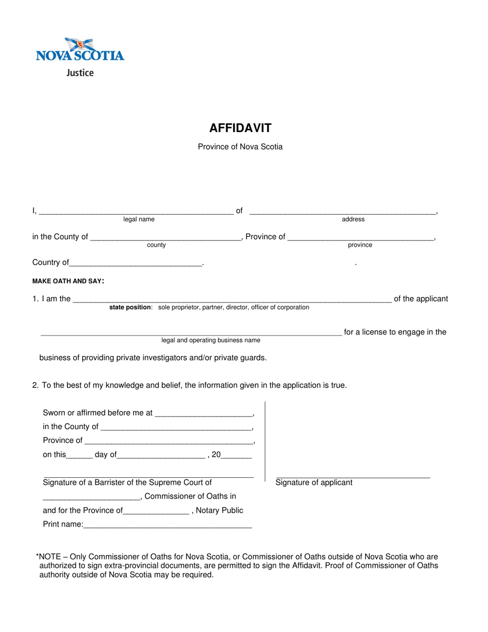 Application for Business License - Private Investigators and / or Private Guards - Nova Scotia, Canada, Page 4