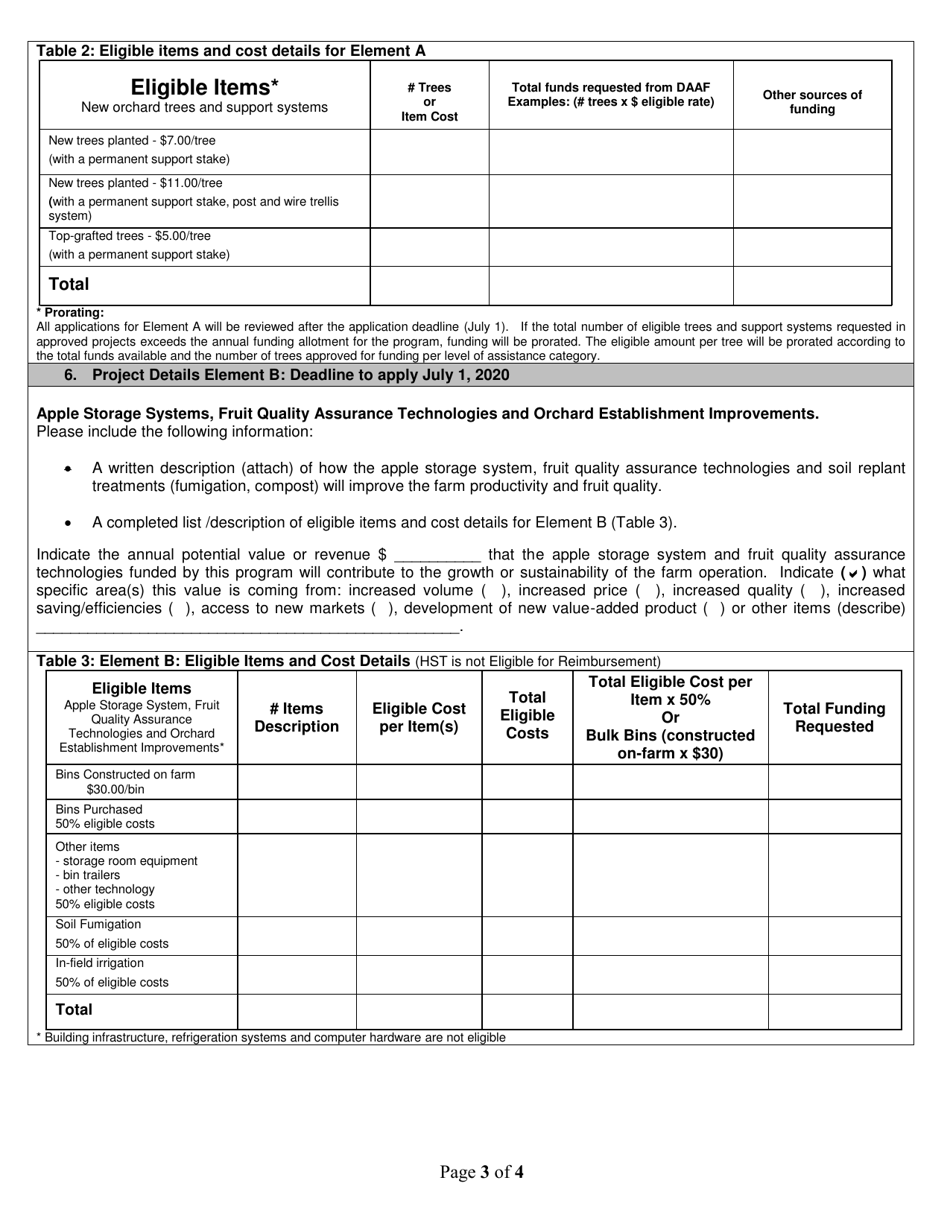 Apple Industry Development Program Application - New Brunswick, Canada, Page 3