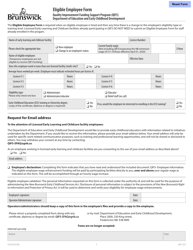 Document preview: Form SNB12555 Quality Improvement Funding Support Program (Qifs) Eligible Employee Form - New Brunswick, Canada