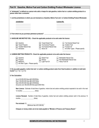 Form GMF_20 Application for Gasoline, Motive Fuel and Carbon Emitting Product Wholesaler Licence - New Brunswick, Canada, Page 2